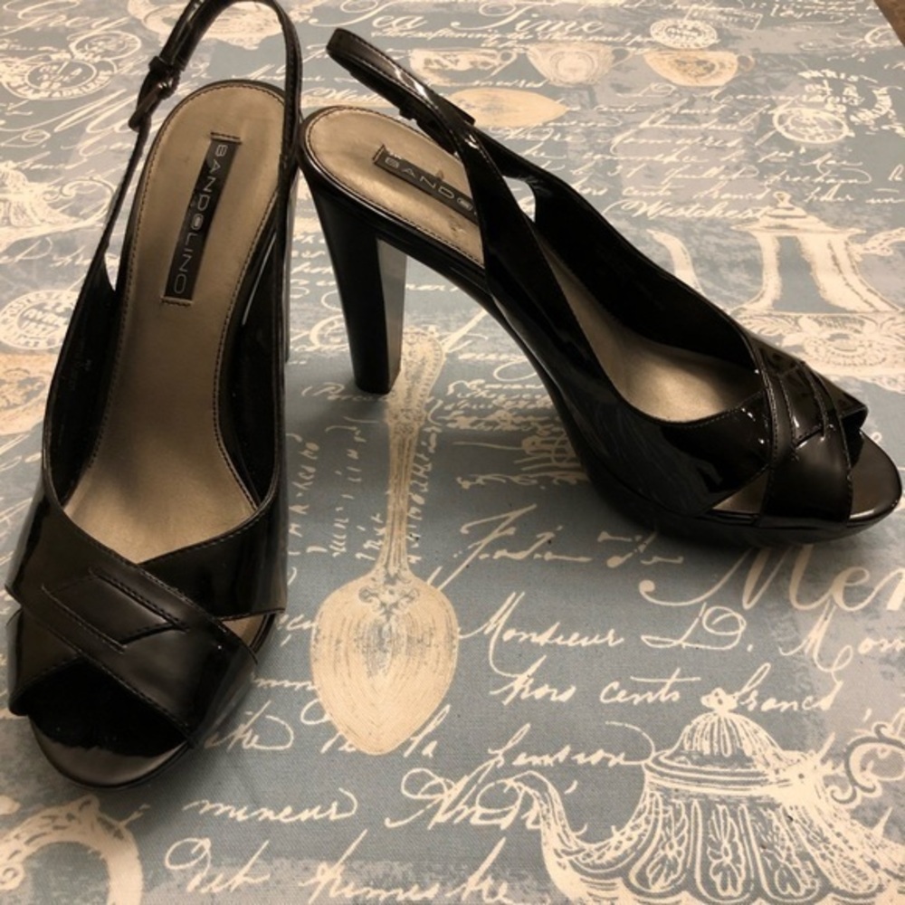 Bandolino black open toe heels size 8 shoe
